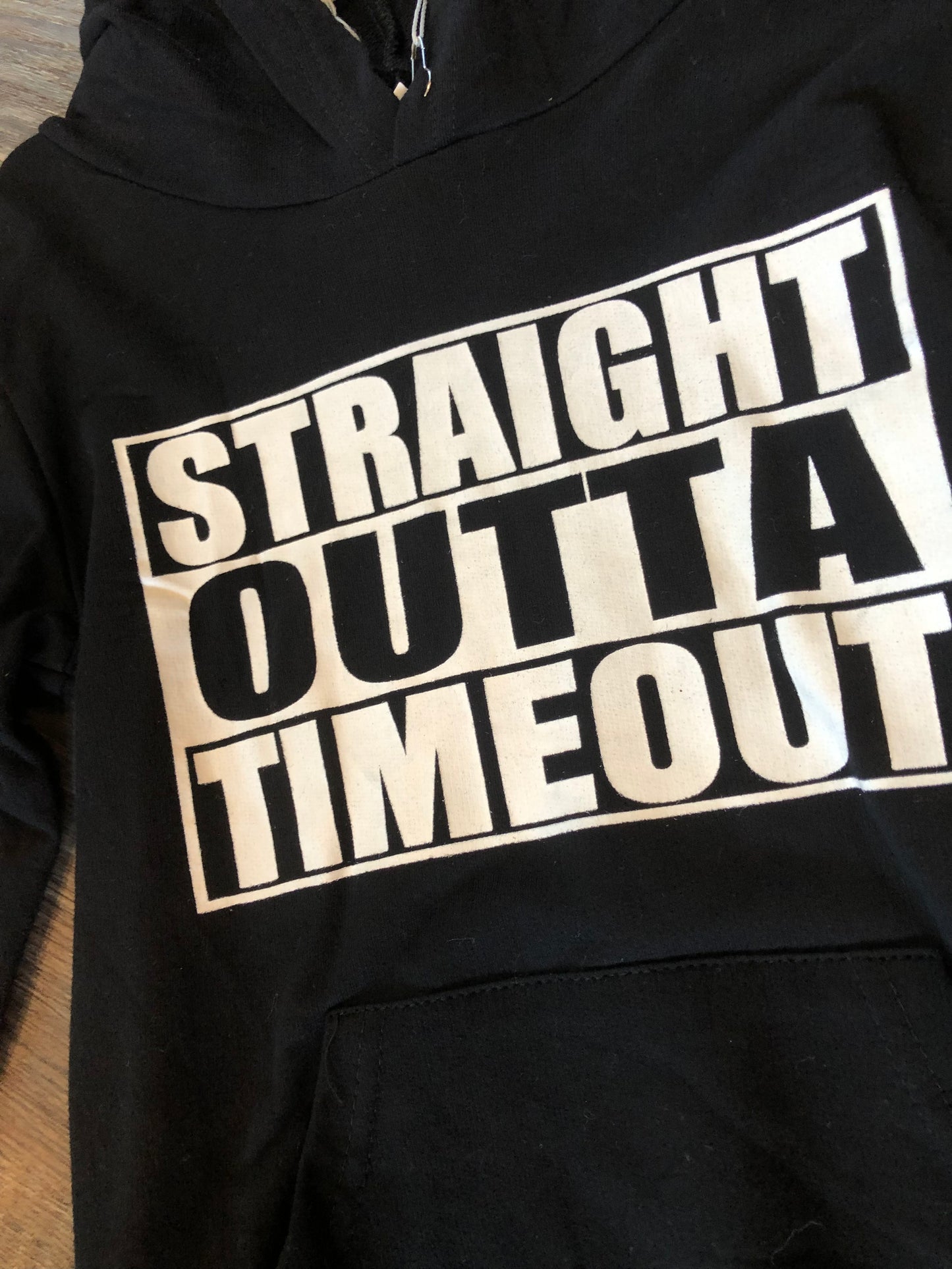 “Straight Outta Timeout” NEW!! Youth Black Hooded Sweatshirt