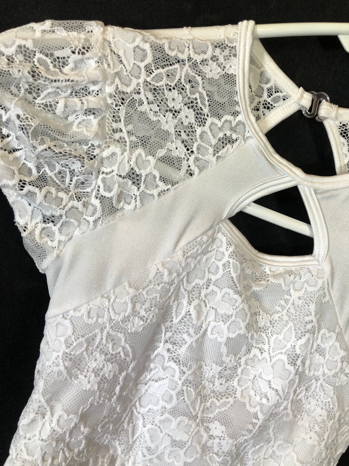 White Lace Dress open Back Girls size Medium