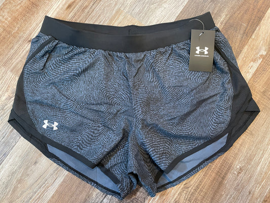 Under Armour Fly 2.0 Printed Black Loose Fit Shorts Womens size Medium NWT