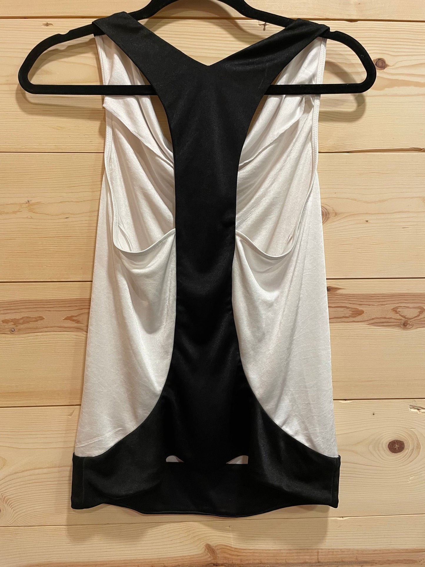 Express Black & White Satin Tank Top Womens size Small