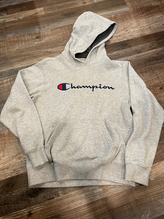 Champion Hooded Sweatshirt Grey boys Youth size medium SUPER SOFT!