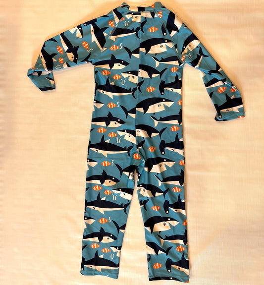 Blue Shark Boys Bodysuit Swimwear size 5Y NWOT