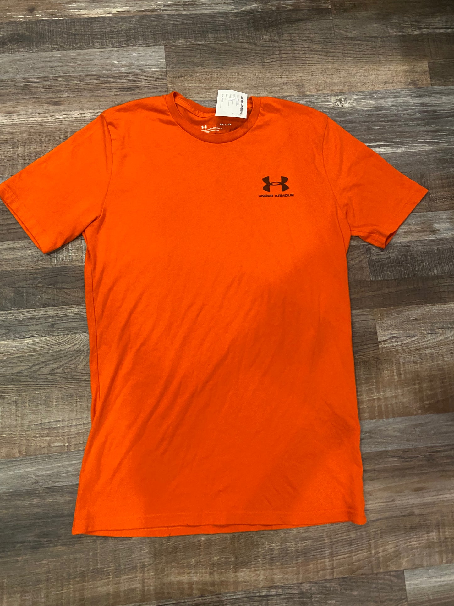 Orange Under Armor Short Sleeve Shirt Mens Size Small