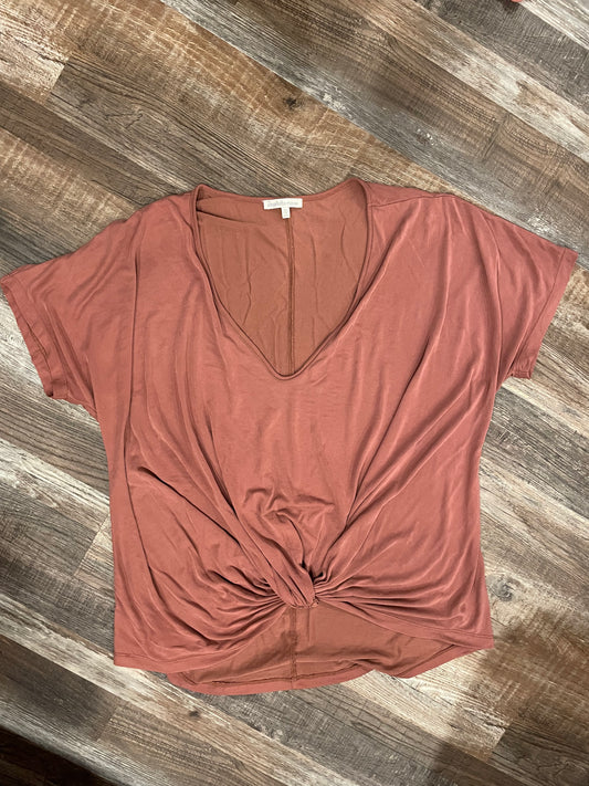 Charlotte Russe Womens Dusty Pink Short Sleeve Shirt size medium