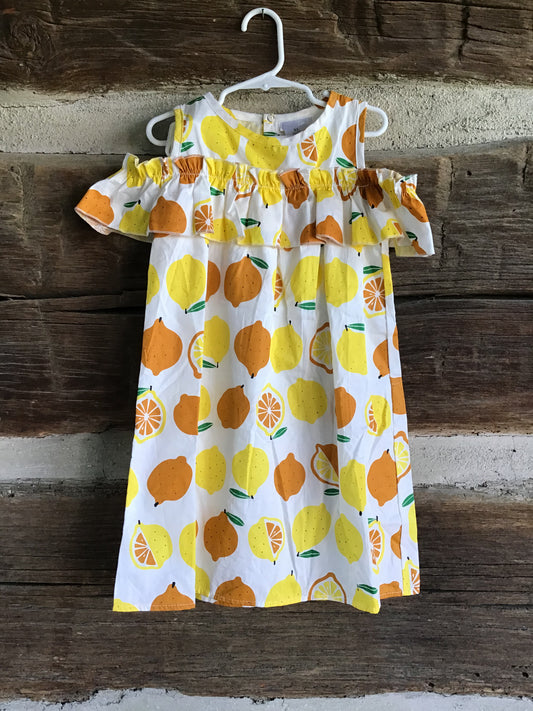 Honeydew NEW!! Dress off the shoulder w/ lemons Girls size 6 XL