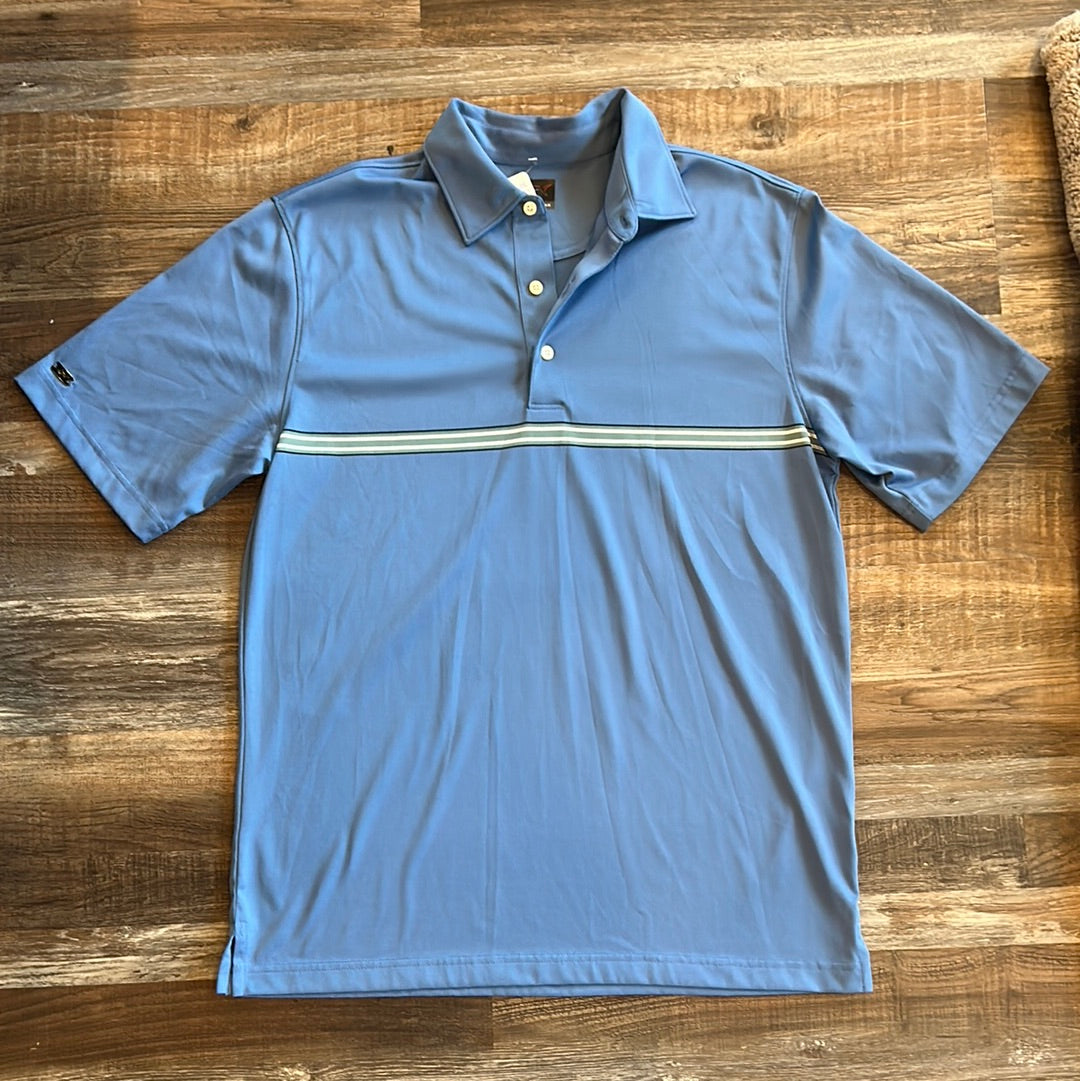 Greg Norman play dry mens blue short sleeve polo size M