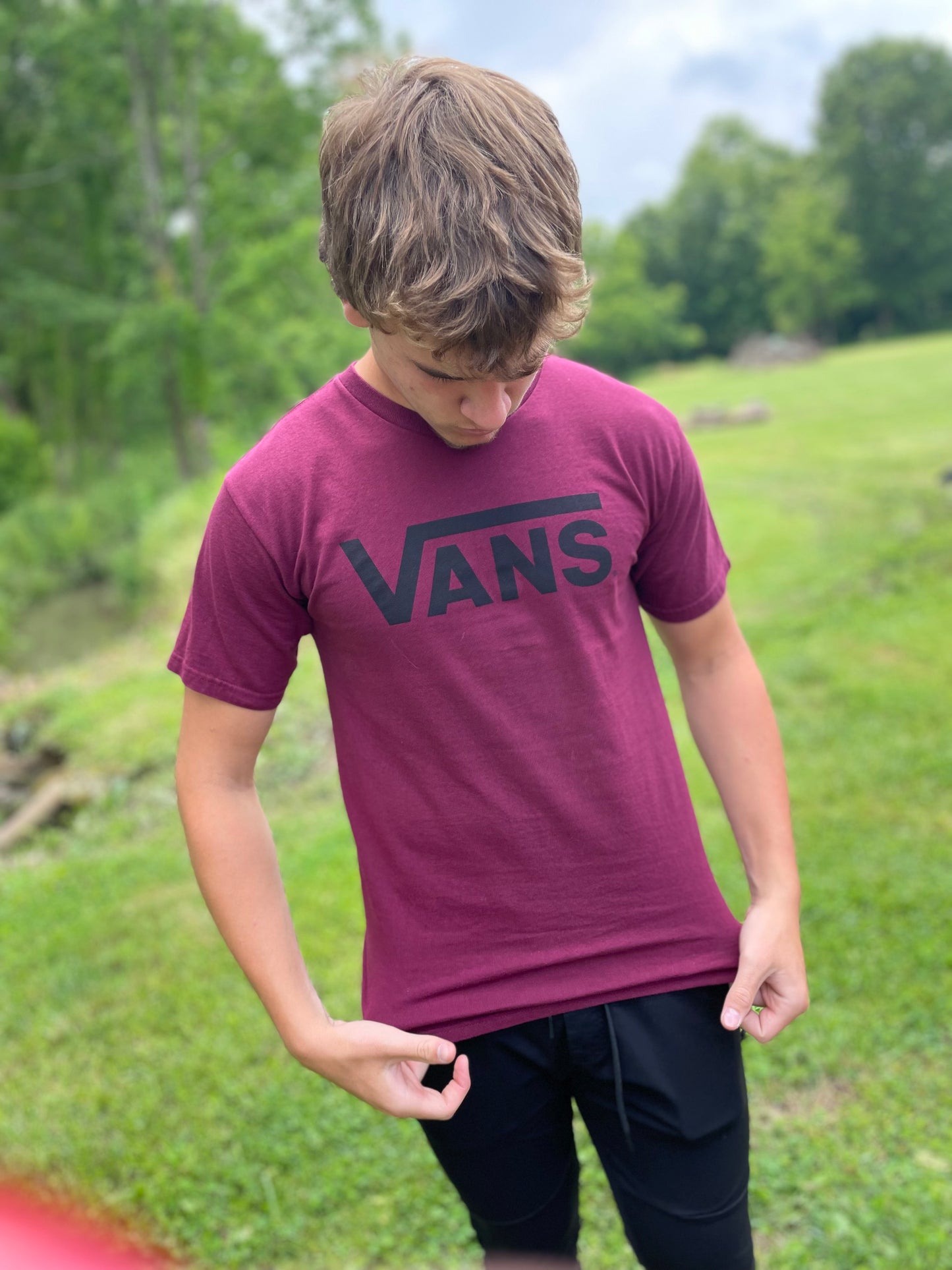 Vans Maroon Short Sleeve Men’s Shirt Size Small