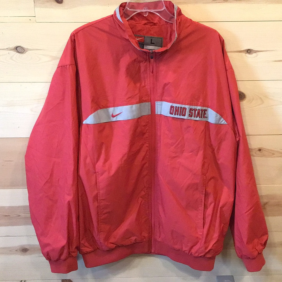 NCAA Nike Ohio State Buckeyes Zip-Up Jacket Polyester Shell Red Men’s Size Large