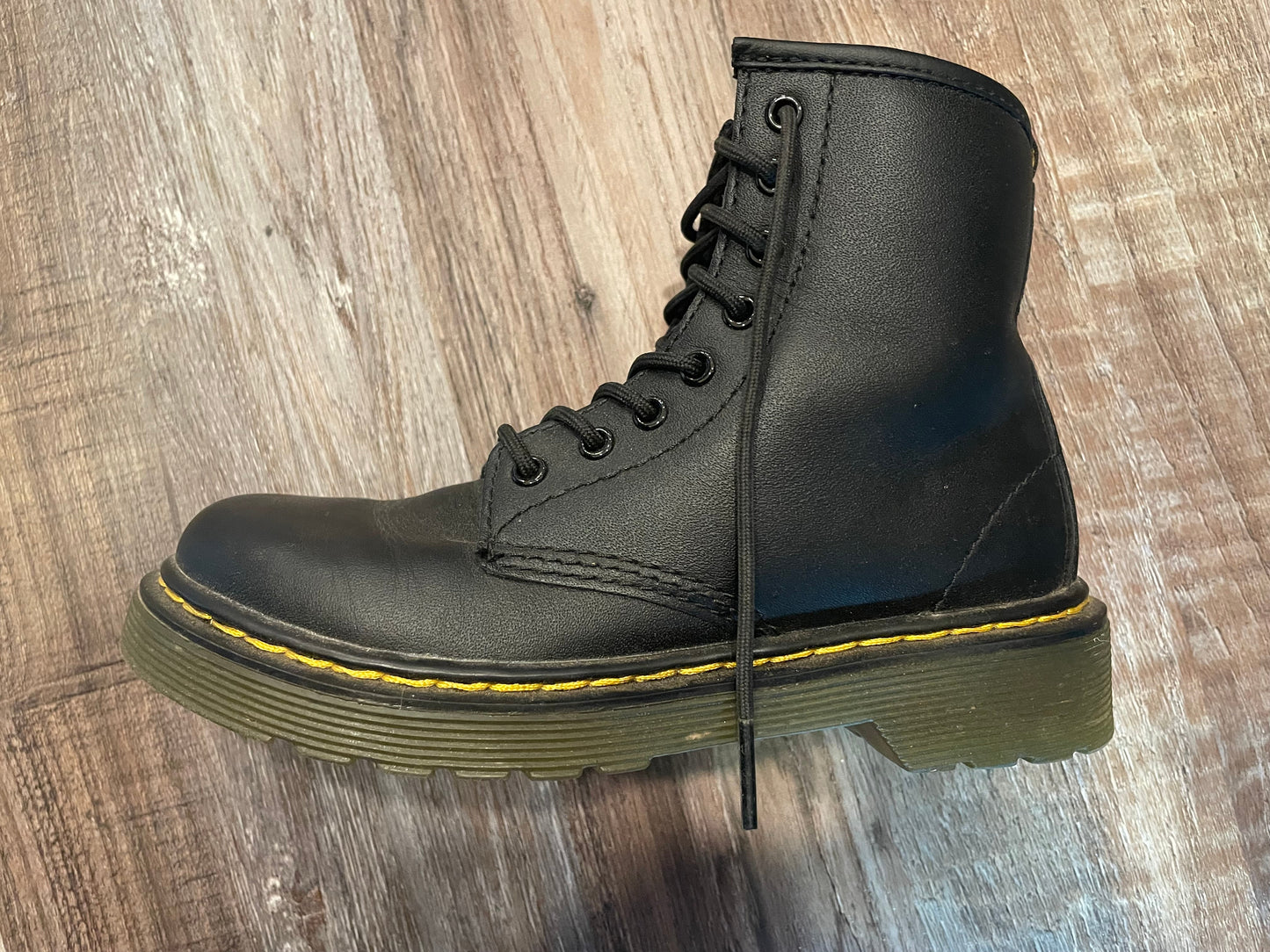 Dr AirWair Martens Lace Up Military Style Black Boots Kids size 13 NWOB