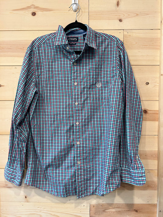 CHAPS LONG SLEEVE BUTTON UP Teal/Pink/Blue Mens size Medium