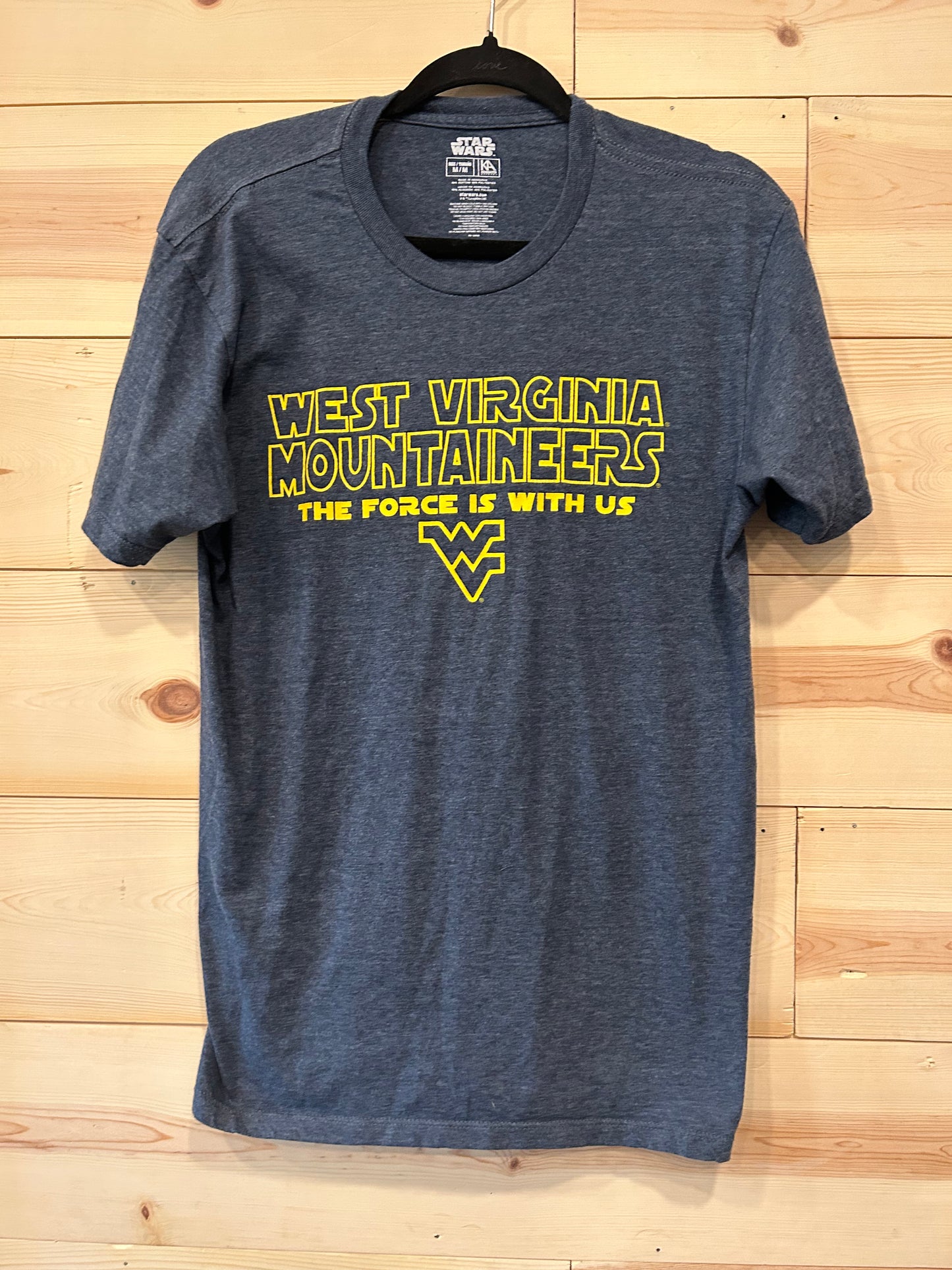 NCAA Star Wars West Virginia U Mountaineers Blue Shirt Adult size Medium