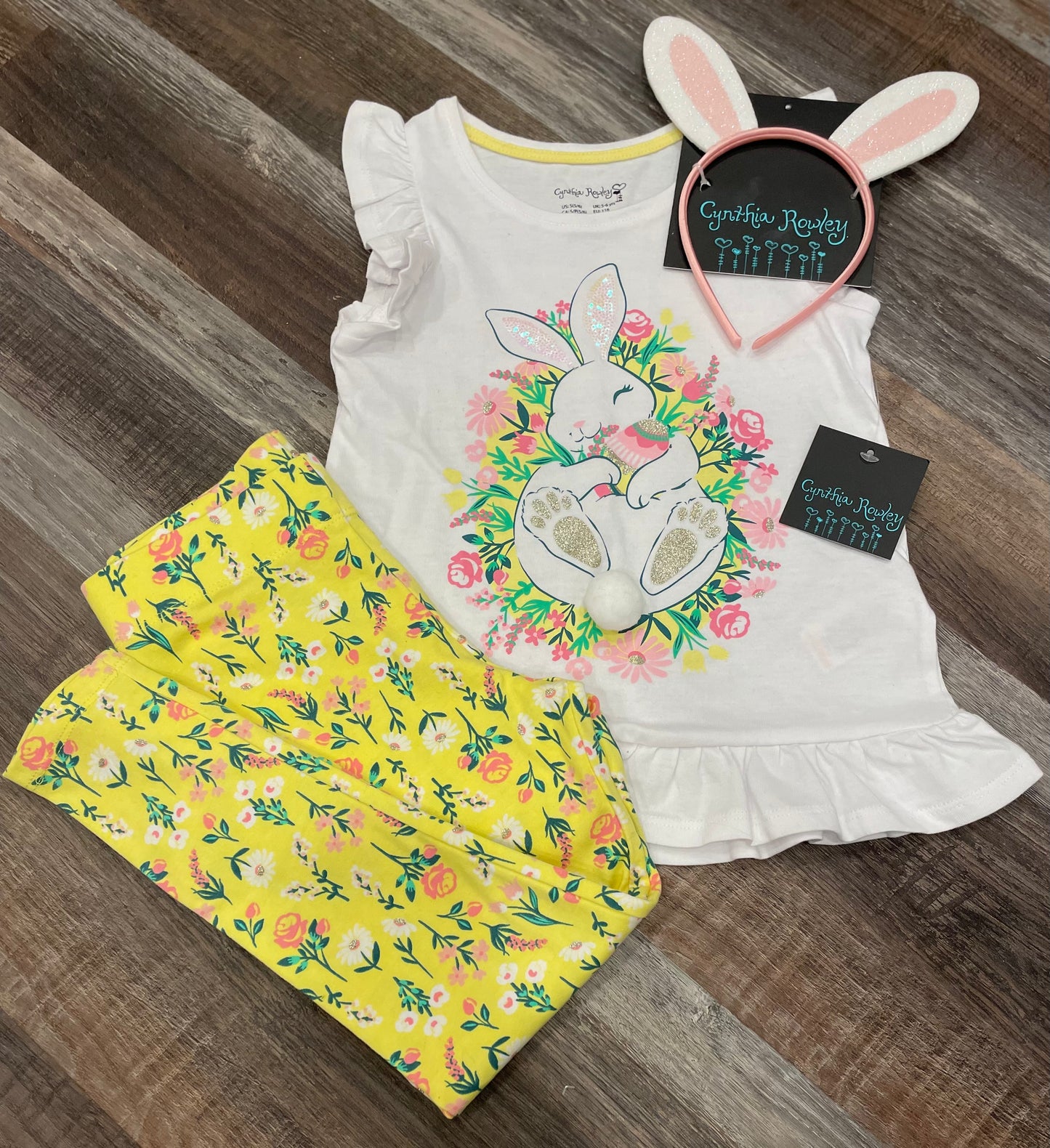 Cynthia Rowley EASTER Girls set: Shirt, Leggings & Headband sizes vary