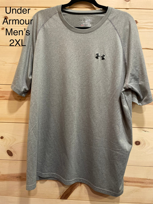 Under Armour Men’s Short Sleeve Shirt Heat Gear Light Grey Mens size 2XLarge