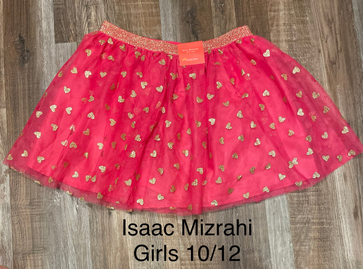 Isaac Mizrahi Girls Pink & Gold Heart Skirts size 10/12