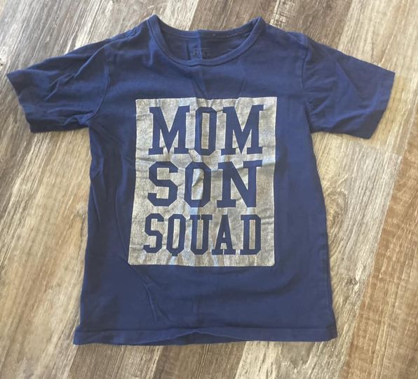 Children's Place Blue "Mom Son Squad" Boys Short Sleeve Shirt Youth 3T