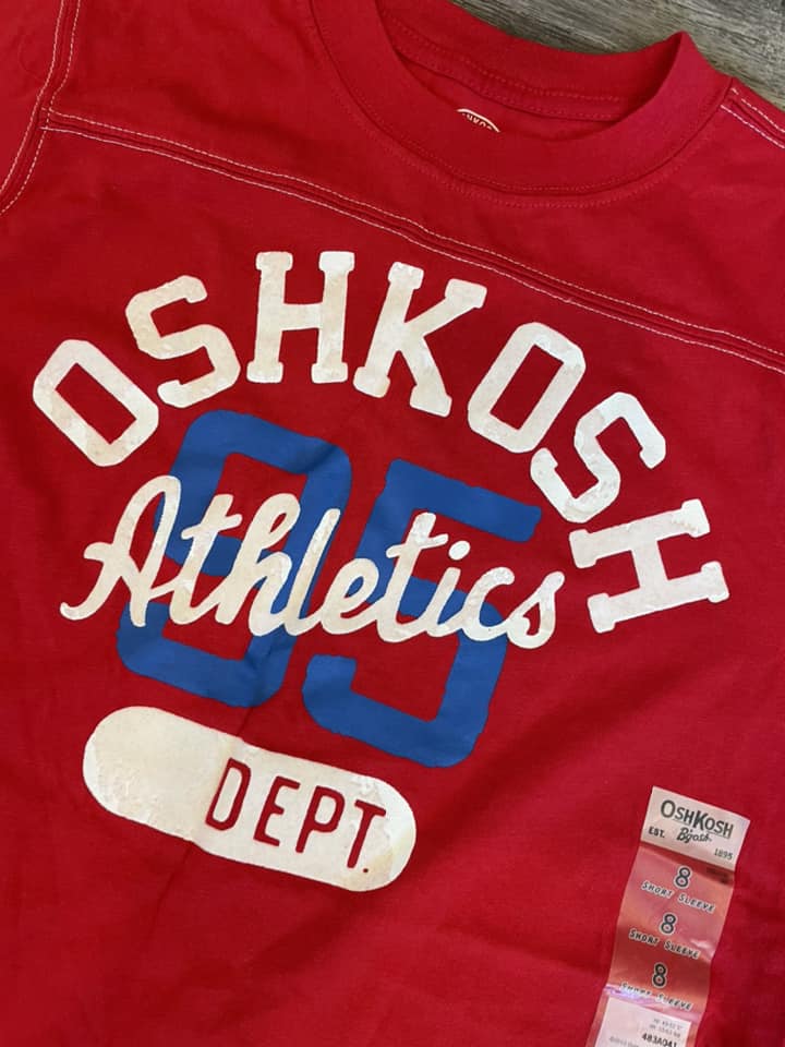 Oshkosh Red Sports Short Sleeve Shirt Boys Youth 8